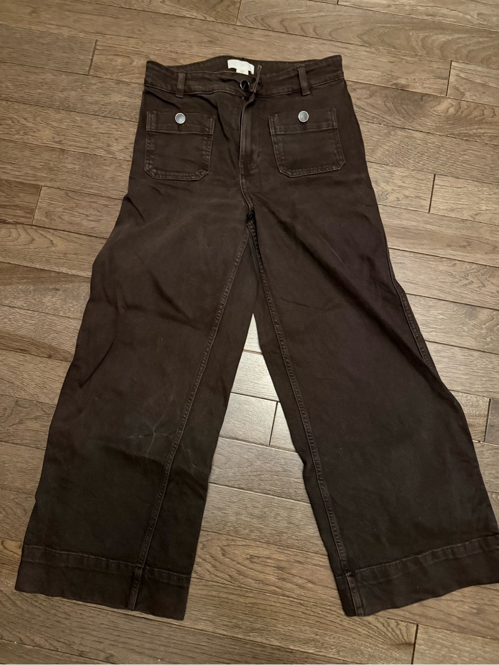 H&M Brown High-Rise Wide Leg Pants